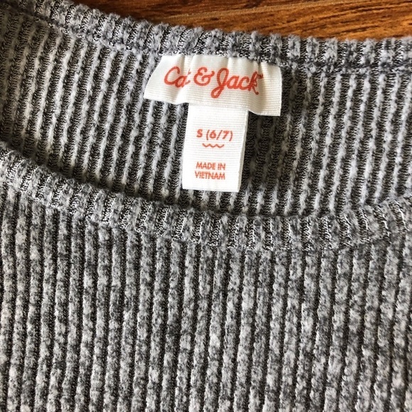 Cat & Jack gray sweater knit long sleeve dress with pockets in size S (6-7) - Picture 2 of 4